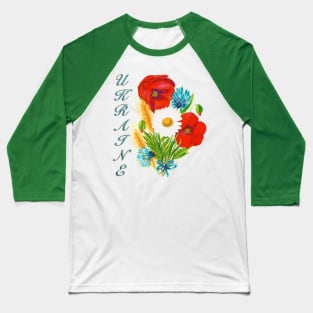 Summer field flowers very often you can find on Ukrainian fields Baseball T-Shirt